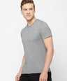 Sporto Men's Round Neck Cotton Tee - Grey Jaspe