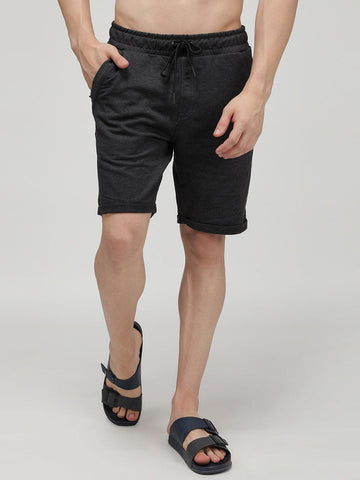Sporto Men's Cotton Bermuda Shorts - Black Denim
