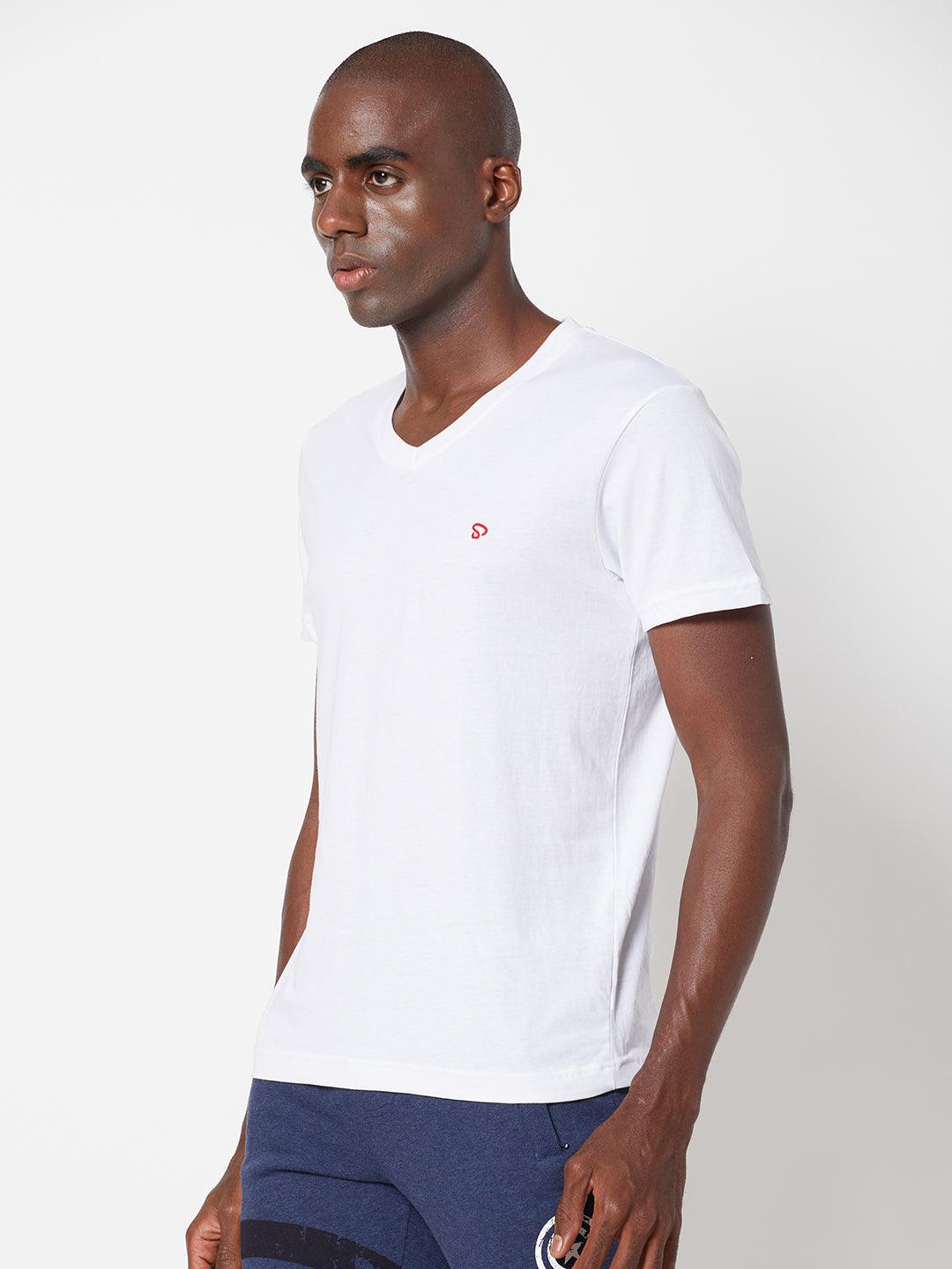 Sporto Men's V Neck T-Shirt - Pack of 2 [Black & White]
