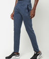Sporto Men's Blue Melange Terry knit Track pant
