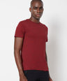 Sporto Men's Round Neck Cotton Tee - Ribbon Red