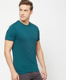 Sporto Men's Round Neck Cotton Tee - Atlantic Deep