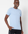 Sporto Men's Round Neck Cotton Tee - Light Iris Blue