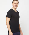 Sporto Men's Slim fit V Neck T-Shirt - Black