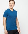 Sporto Men's Slim fit V Neck T-Shirt - Denim Navy