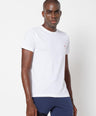 Sporto Men's Round Neck Cotton Tee - Pure White