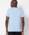 Sporto Men's Round Neck Cotton Tee - Light Iris Blue