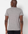 Sporto Men's Round Neck Cotton Tee - Grey with Flakes