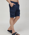 Sporto Men's Cotton Bermuda Shorts with 6 Pocket - Insignia Blue