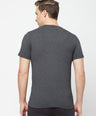 Sporto Men's Round Neck Cotton Tee - Anthra Melange