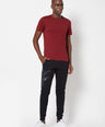 Sporto Men's Round Neck Cotton Tee - Ribbon Red