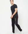 Sporto Men's Round Neck Cotton T-shirt Pack of 2 - Black & Black Flakes