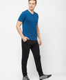 Sporto Men's Slim fit V Neck T-Shirt - Denim Navy