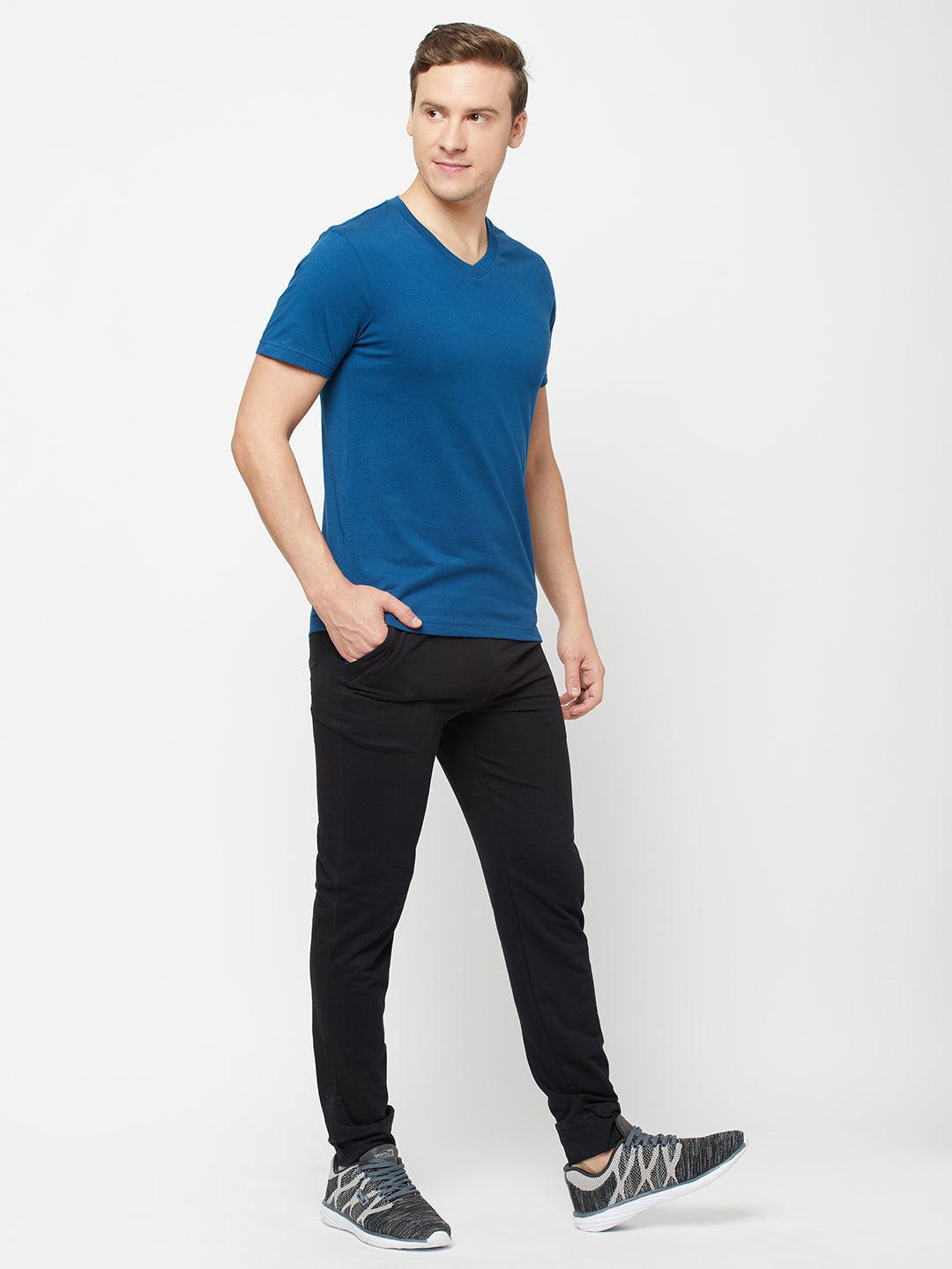 Sporto Men's Slim fit V Neck T-Shirt - Denim Navy