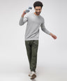 Sporto Men's Solid Sweatshirts - Grey Melange