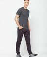 Sporto Men's Round Neck Cotton Tee - Anthra Melange