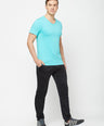 Sporto Men's Slim fit V Neck T-Shirt - Ocean Weave