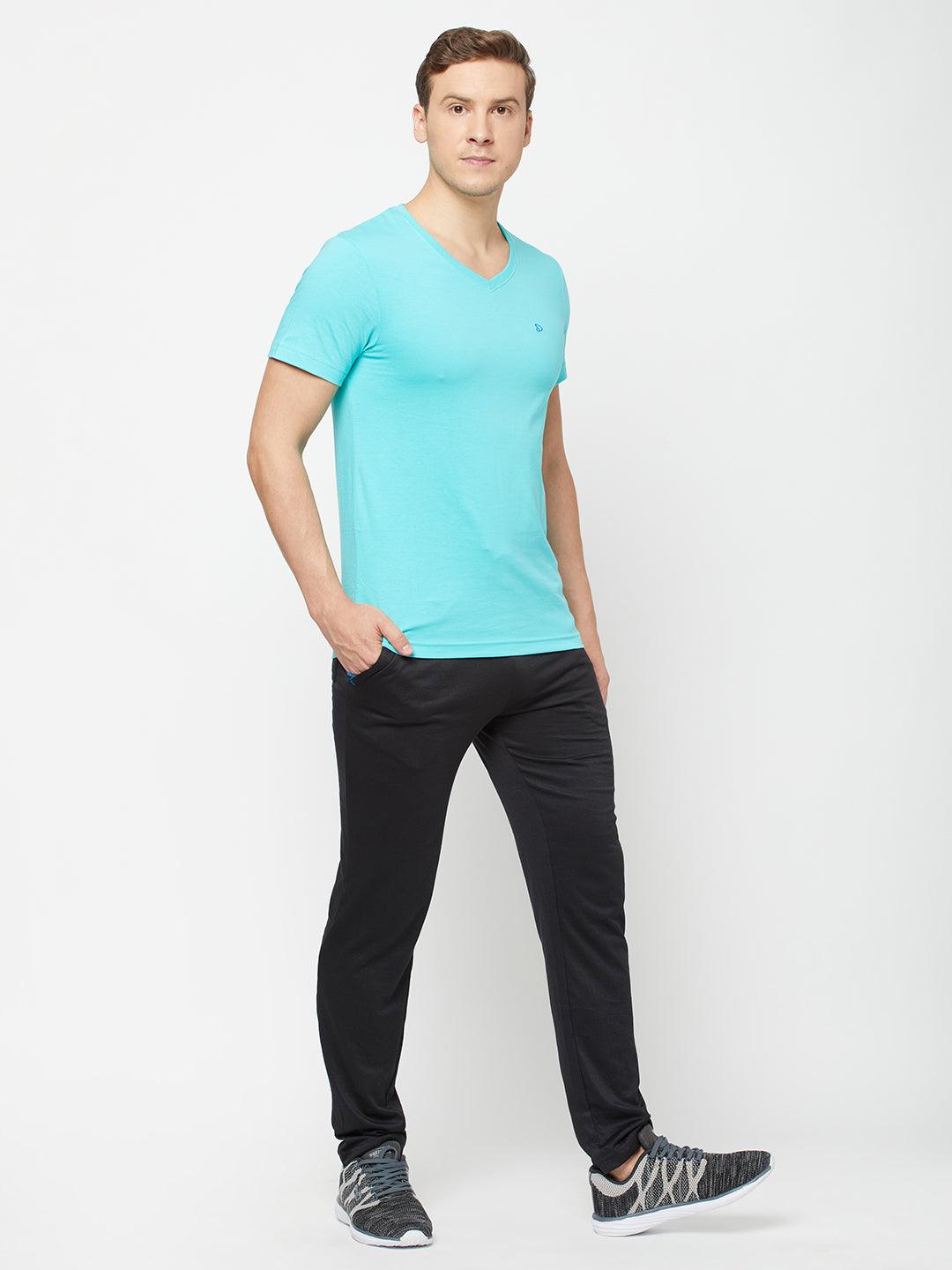 Sporto Men's Slim fit V Neck T-Shirt - Ocean Weave