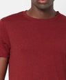 Sporto Men's Round Neck Cotton Tee - Ribbon Red