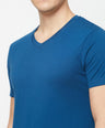 Sporto Men's Slim fit V Neck T-Shirt - Denim Navy