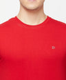 Sporto Men's Round Neck Cotton Tee - Pure Red