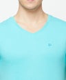 Sporto Men's Slim fit V Neck T-Shirt - Ocean Weave