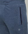 Sporto Men's Blue Melange Terry knit Track pant