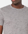 Sporto Men's Round Neck Cotton Tee - Grey with Flakes