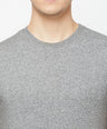 Sporto Men's Round Neck Cotton Tee - Grey Jaspe