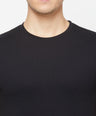 Sporto Men's Round Neck Solid Cotton Tee - Black