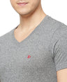 Sporto Men's Slim fit V Neck T-Shirt - Grey Jaspe