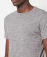 Sporto Men's Round Neck Cotton Tee - Grey with Flakes