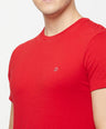 Sporto Men's Round Neck Cotton Tee - Pure Red