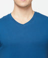 Sporto Men's Slim fit V Neck T-Shirt - Denim Navy