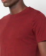 Sporto Men's Round Neck Cotton Tee - Ribbon Red