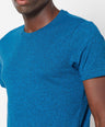 Sporto Men's Round Neck Cotton Tee - Blue Jaspe