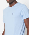 Sporto Men's Round Neck Cotton Tee - Light Iris Blue