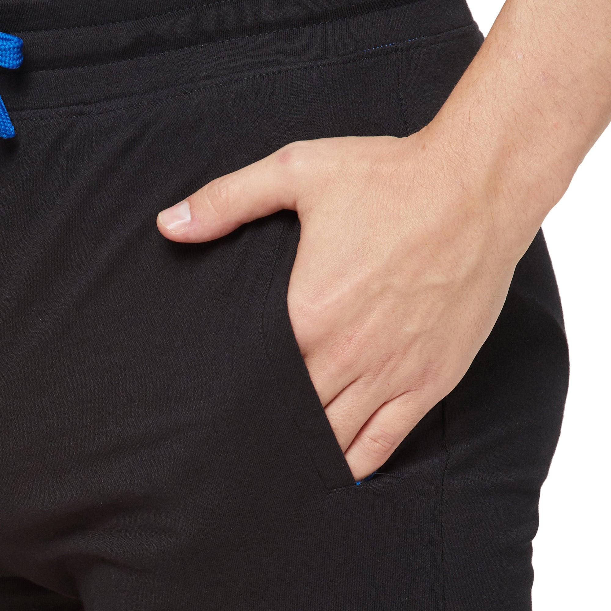 Sporto Men's Solid Casual Lounge Shorts - Black