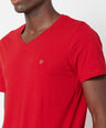 Sporto Men's V Neck T-Shirt - Pack of 2 [Denim Navy & Pure Red]