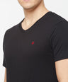 Sporto Men's Slim fit V Neck T-Shirt - Black