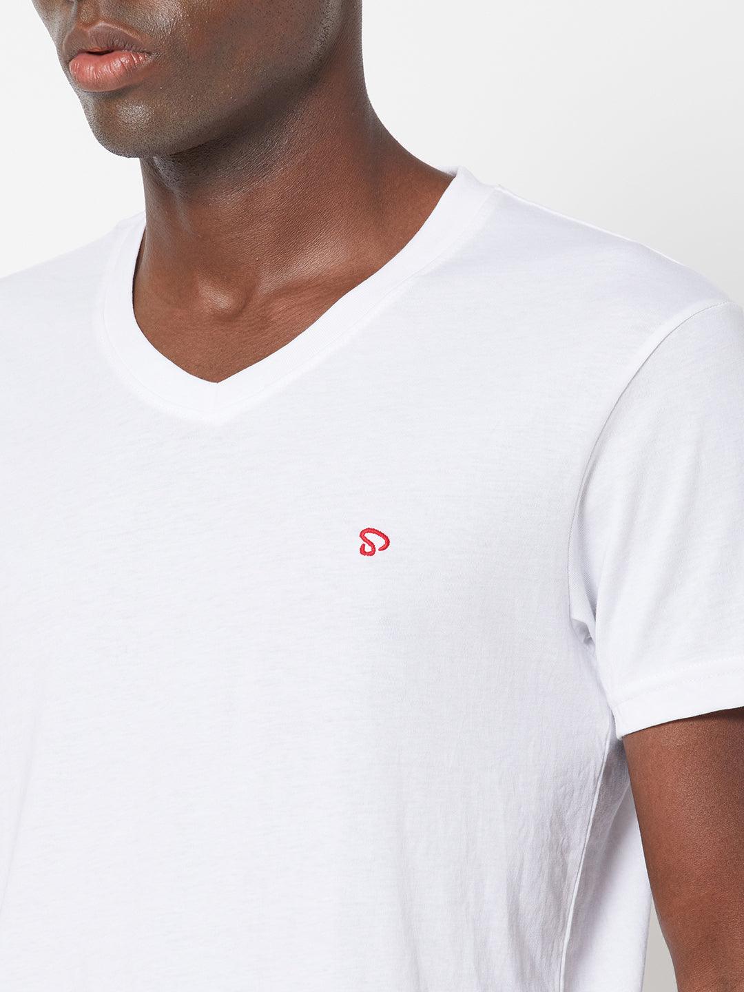 Sporto Men's V Neck T-Shirt - Pack of 2 [Black & White]