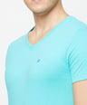 Sporto Men's Slim fit V Neck T-Shirt - Ocean Weave