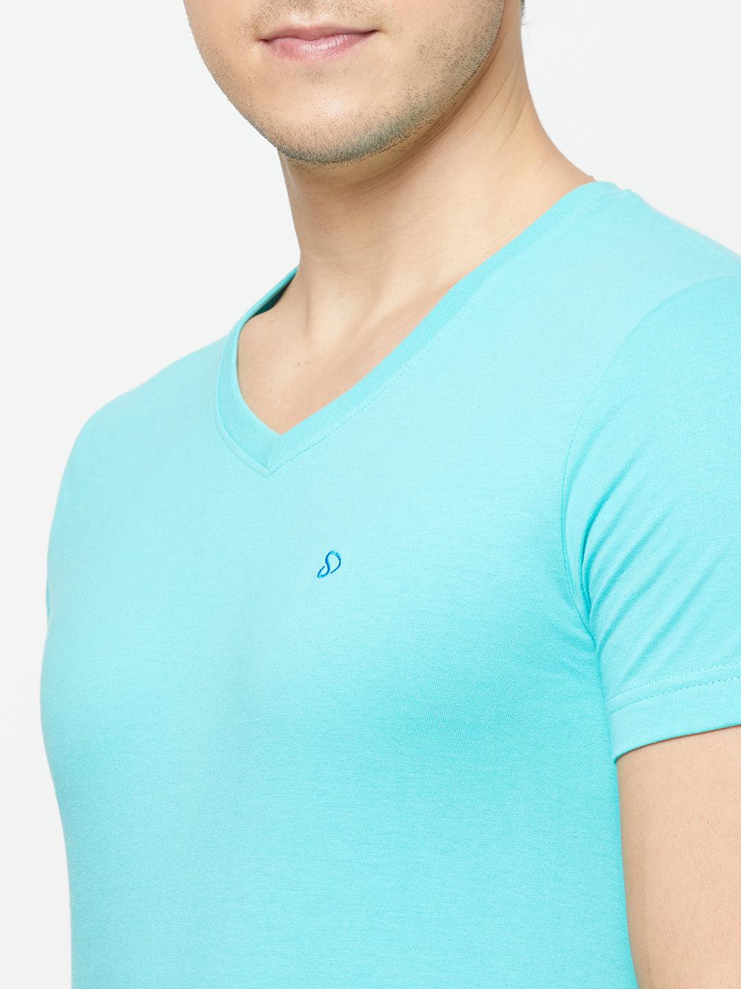 Sporto Men's Slim fit V Neck T-Shirt - Ocean Weave