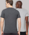 Sporto Men's Round Neck Cotton Rich, Solid Colour T-shirt Pack of 2