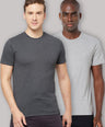 Sporto Men's Round Neck Cotton Rich, Solid Colour T-shirt Pack of 2