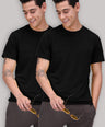 Sporto Men's Round Neck Cotton Rich, Solid Colour T-shirt Pack of 2