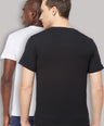 Sporto Men's V Neck T-Shirt - Pack of 2 [Black & White]