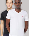 Sporto Men's V Neck T-Shirt - Pack of 2 [Black & White]