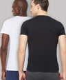 Sporto Men's Round Neck Cotton Rich, Solid Colour T-shirt Pack of 2