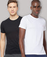 Sporto Men's Round Neck Cotton Rich, Solid Colour T-shirt Pack of 2